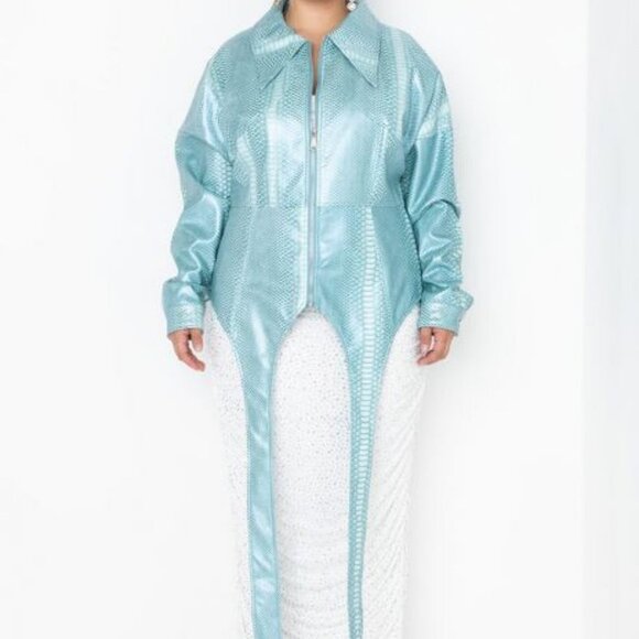 PLUS AZALEA WANG  CORSET JORJA CROC  JACKET - Picture 5 of 8